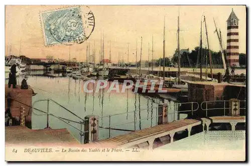 Cartes postales Deauville Le Bassin des Yachts et le phare