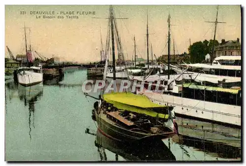 Cartes postales Deauville Plage Fleurie Le Bassin des Yachts Bateaux