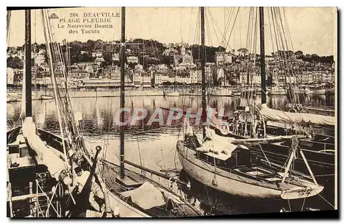 Cartes postales Deauville Plage Fleurie Le nouveau Bassin des Yachts Bateaux