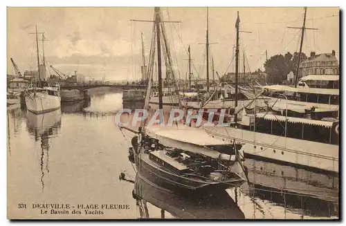 Cartes postales Deauville Plage Fleurie Le Bassin des Yachts Bateaux