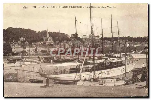 Cartes postales Deauville Plage Fleurie Le Bassin des Yachts Bateaux