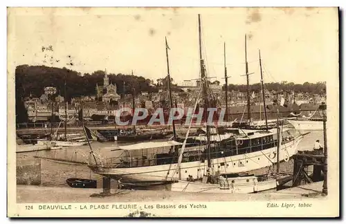 Ansichtskarte AK Deauville Plage Fleurie Le Bassin des Yachts Bateaux