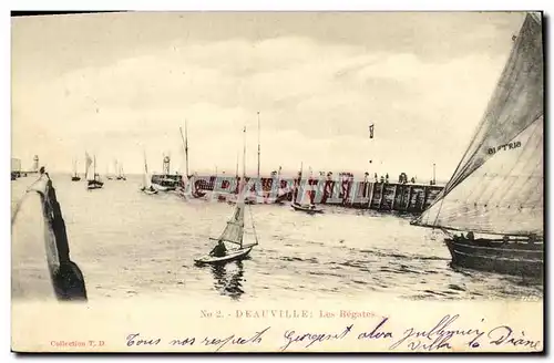 Cartes postales Deauville Les Regates Bateau