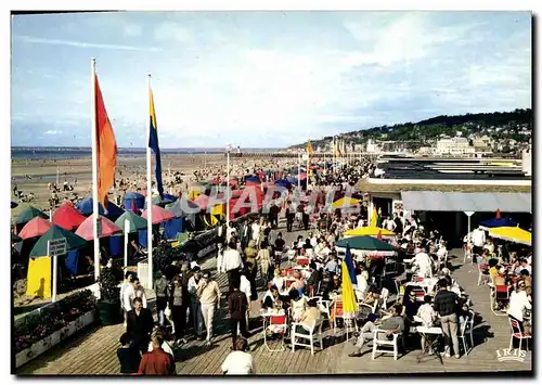 Moderne Karte Deauville Plage Fleurie Le bar du soleil et la promenade