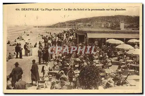 Ansichtskarte AK Deauville Plage Fleurie Le Bar du Soleil La Promenade sur les planches