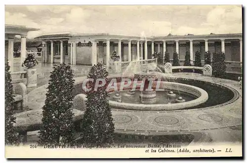 Ansichtskarte AK Deauville Plage Fleurie Les nouveaux bains L atrium et les cabines