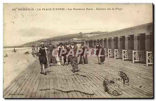 Ansichtskarte AK Deauville Plage Fleurie Les Nouveaux Bains Cabines sur la plage