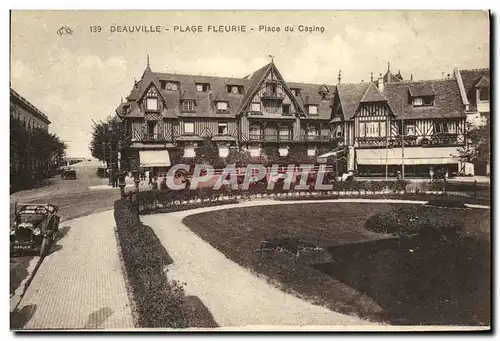 VINTAGE POSTCARD Deauville the Flowered Beach Place of the Casino