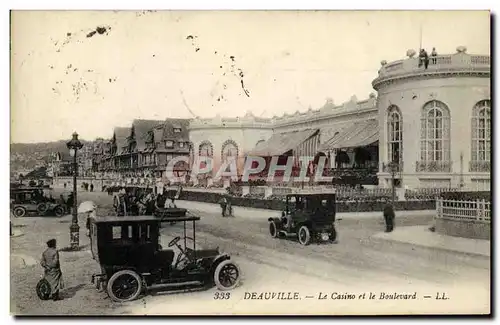 Cartes postales Deauville Le Casino et le Boulevard Automobile