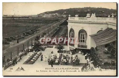 Ansichtskarte AK Deauville La Plage Fleurie La terrasse du casino et la promenade de la mer