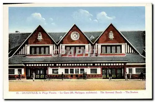 Cartes postales Deauville la Plage Fleurie La Gare