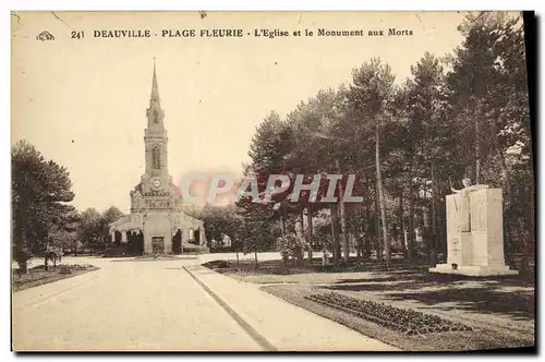 Ansichtskarte AK Deauville La Plage Fleurie L Eglise et le Monument aux Morts