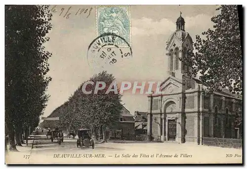 Cartes postales Deauville La Plage Fleurie Salle des Fetes et avenue de Villiers