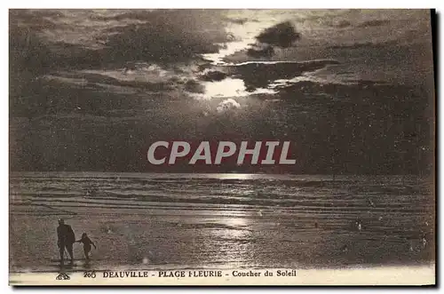 Ansichtskarte AK Deauville La Plage Fleurie Coucher du Soleil