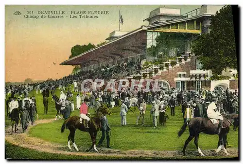 Cartes postales Deauville Le Champ de Courses La Plage Fleurie Les tribunes Hippisme Chevaux