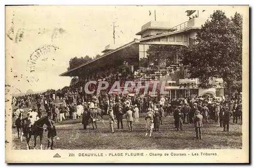 Cartes postales Deauville la Plage Fleurie Champ de Courses Hippisme Chevaux Les tribunes