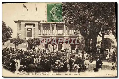 Cartes postales Deauville la Plage Fleurie Les Tribunes Vu des Jardins Hippisme Chevaux