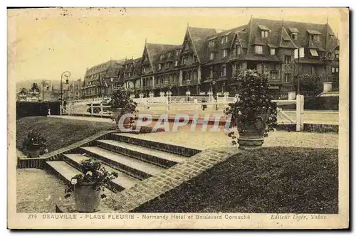 Ansichtskarte AK Deauville La Plage Fleurie Normandy Hotel et boulevard Cornuche