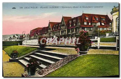 Cartes postales Deauville La Plage Fleurie Le Normandy Hotel et boulevard Cornuche