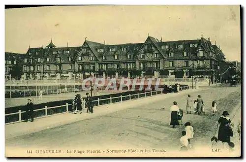 Cartes postales Deauville Le Casino et Normandy Hotel et les tennis