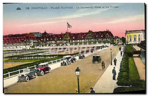 Cartes postales Deauville Le Casino et Normandy Hotel et les tennis