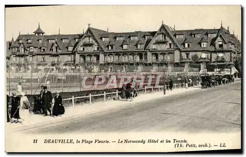 Cartes postales Deauville La Plage Fleurie Normandy Hotel et les tennis