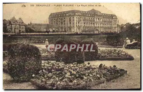 Cartes postales Deauville Plage Fleurie Le Royal Hotel et les jardins