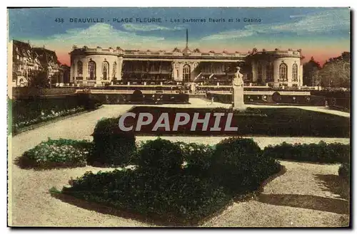 Cartes postales Deauville Plag Fleurie Les Parterres fleuris et le Casino