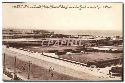 Ansichtskarte AK Deauville La Plage Fleurie Vue generale Jardin vers le Uacht Club