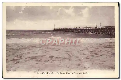 Cartes postales Deauville La Plage Fleurie Les Jetees