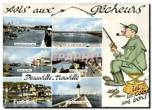Moderne Karte Deauville Trouville Pecheur Peche