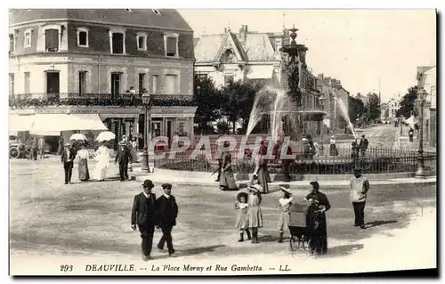 Cartes postales Deauville La Place Morny et Rue Gambetta