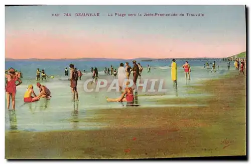 Ansichtskarte AK Deauville La Plage vers la Jetee Promenade de Trouville