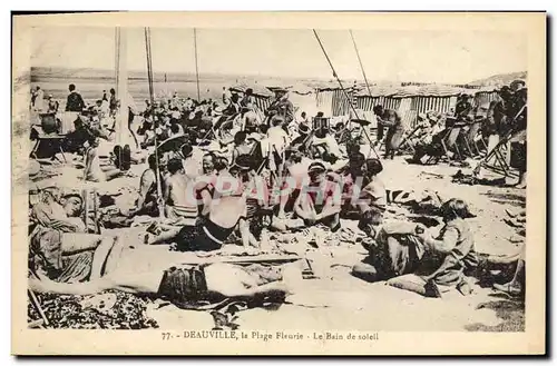 Ansichtskarte AK Deauville La Plage Fleurie Le Bain de soleil