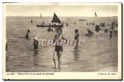 Cartes postales Deauville Plage Fleurie L Heure du Bain Enfants