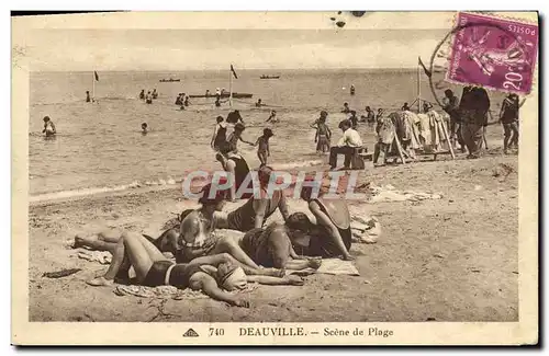 Ansichtskarte AK Deauville Scene de Plage