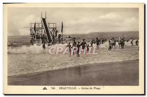 Ansichtskarte AK Deauville Scene de Plage