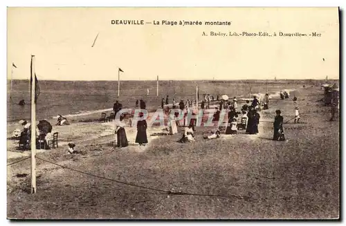 Cartes postales Deauville La Plage a maree montante