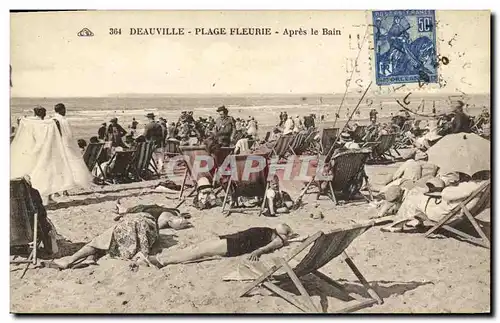 Cartes postales Deauville Plage Fleurie Apres le Bain