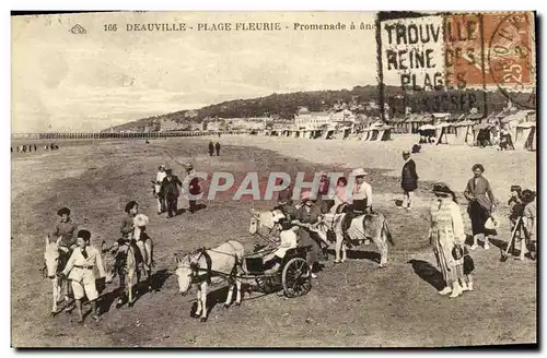 Cartes postales Deauville Plage Fleurie Voiture a ane