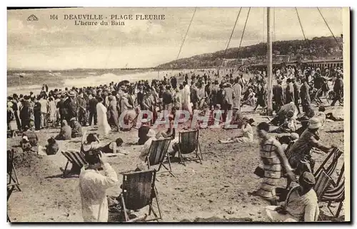 Ansichtskarte AK Deauville Plage Fleurie L heure du Bain