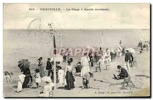 Ansichtskarte AK Deauville La Plage a Maree montante