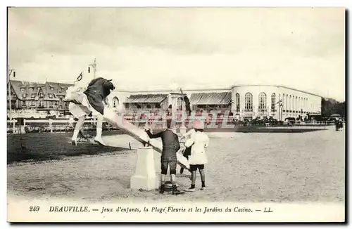 Cartes postales Deauville Jeux d enfants la Plage Fleurie et les Jardins du Casino