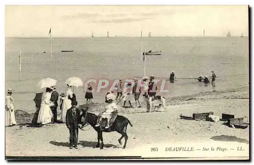 Cartes postales Deauville sur La Plage Ane Enfants