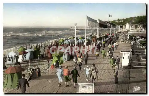 Ansichtskarte AK Deauville Plage Fleurie Les Planches et la Plage a maree haute