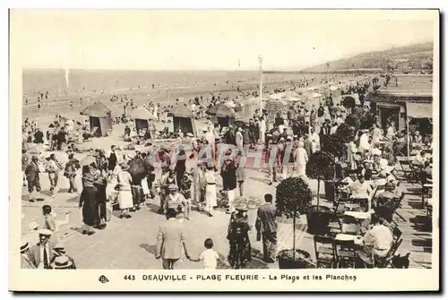 Ansichtskarte AK Deauville Plage Fleurie La Plage et les Planches