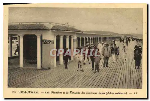 Ansichtskarte AK Deauville Les Planches et la Fontaine des nouveaux bains