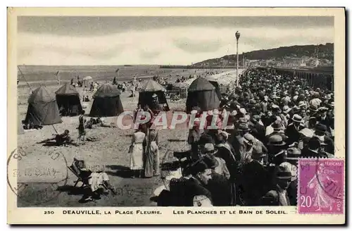 Ansichtskarte AK Deauville La Plage Fleurie Les Planches et le Bain de Soleil