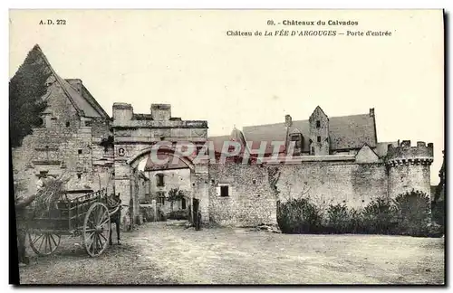 Cartes postales Chateaux du Calvados Chateau de la Fee d Argouges Porte d entree animee