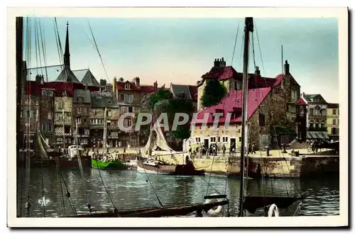 Cartes postales moderne Honfleur Un coin du Vieux Bassin et la Lieutenance